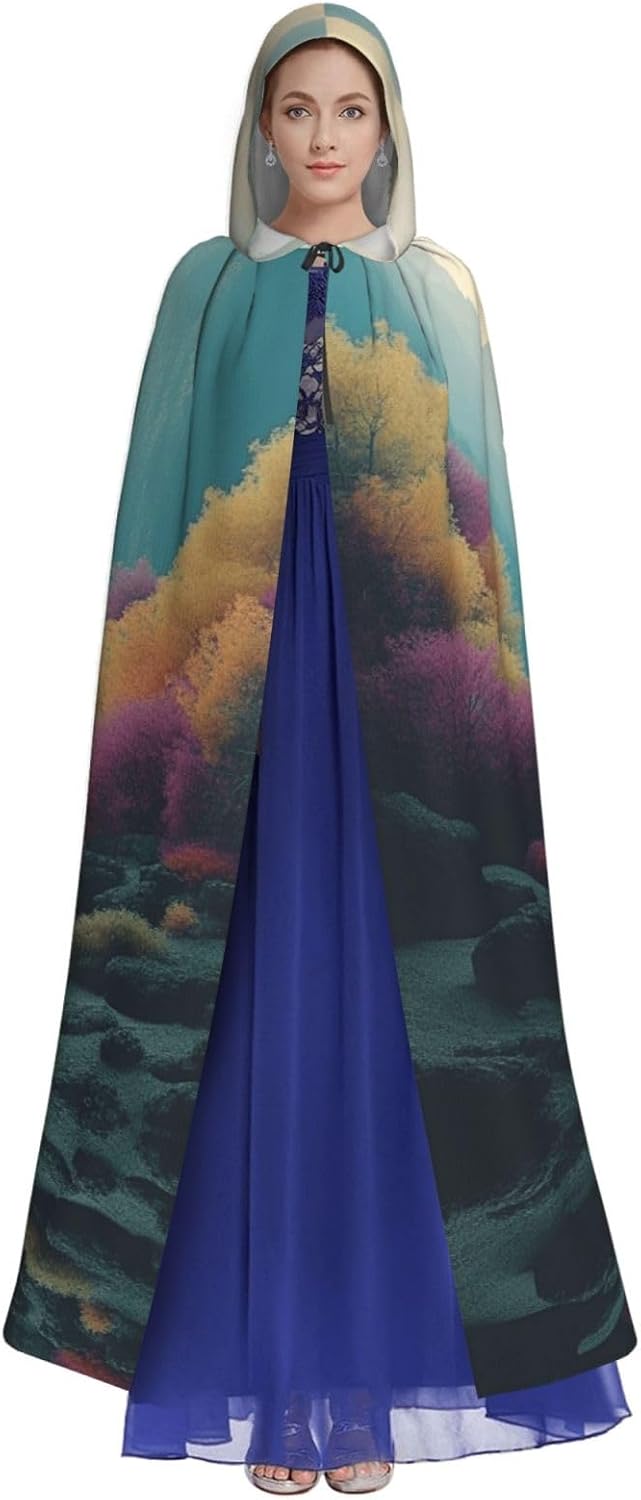 A lively little river Unique Darkness Poncho Shawl - Customizable Wearable Blanket for Women, Perfect Halloween Costume Accessory, Knight, Akatsuki, and More
