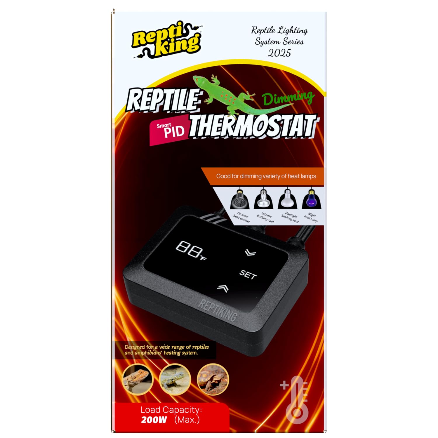 Reptile Dimming Thermostat, Heat Lamp Temperature Controller, Reptile Terrarium PID Digital Thermostat, Heating Controller for Basking Spot Heat Bulbs and Ceramic Heat Emitter