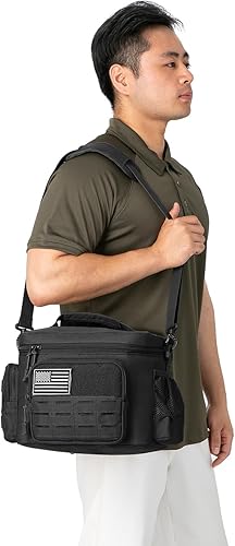 Miniatura 9 de QT&QY Bolsa de almuerzo táctica para hombre, militar, resistente, a prueba de fugas, aislada, duradera, térmica, para comida de adultos, para