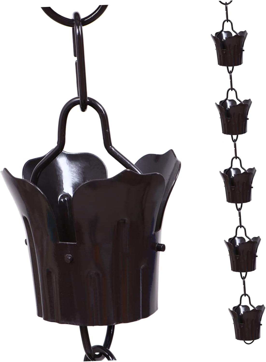 HANABASS 1m Large Petal Rain Chain for Gutter Drainage Winter Decorative Rainwater Chain for Outdoor Villa