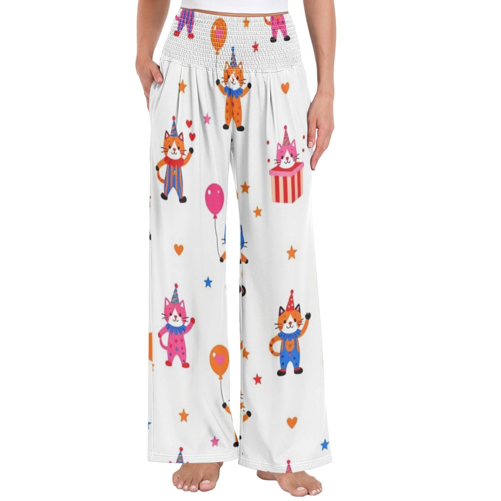 Colorful Toy - Pantalones largos casuales para mujer, ligeros, elásticos, ropa de descanso casual