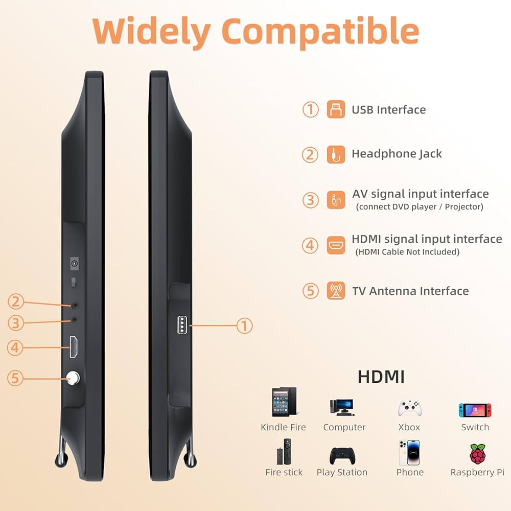 Amazon.com: NORTHING 19 Inch Portable TV with Antenna, 1080P