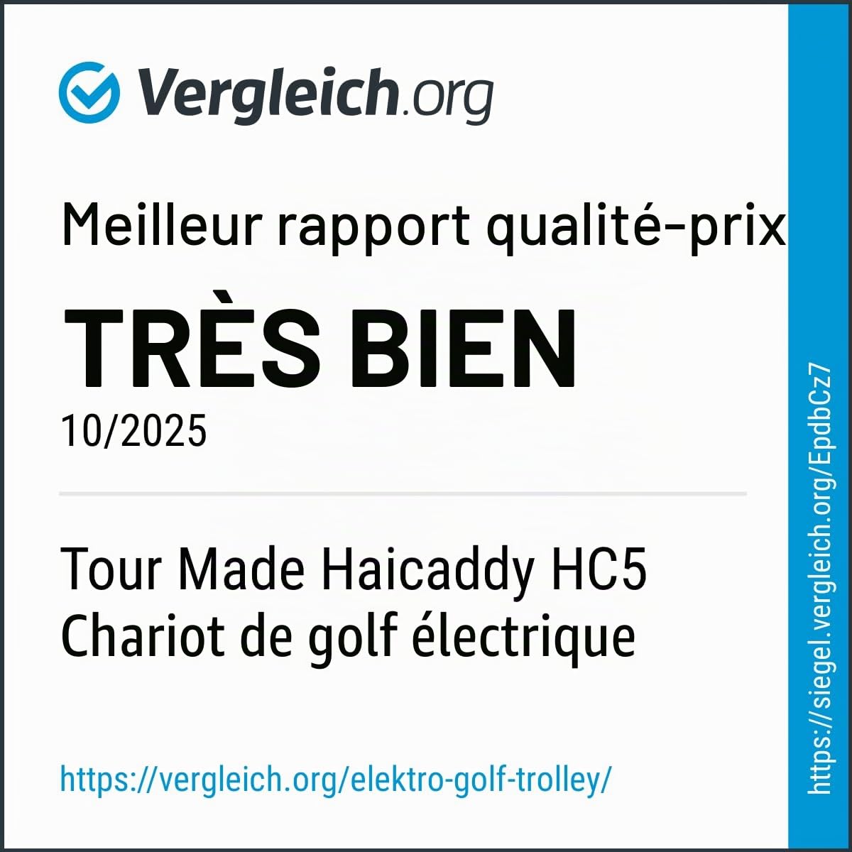 tour-made HC5 Chariot de Golf électrique I Double Moteur I Marche arrière I Frein de Descente I Batterie 27-36 Trous I Pliable & Demontable I Accessoires Inclus I Qualité Allemande