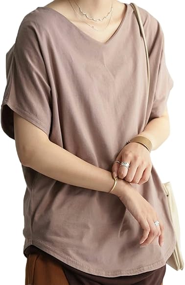 Amazon | [antiqua] [アンティカ] カットソー Vネック ドルマン 