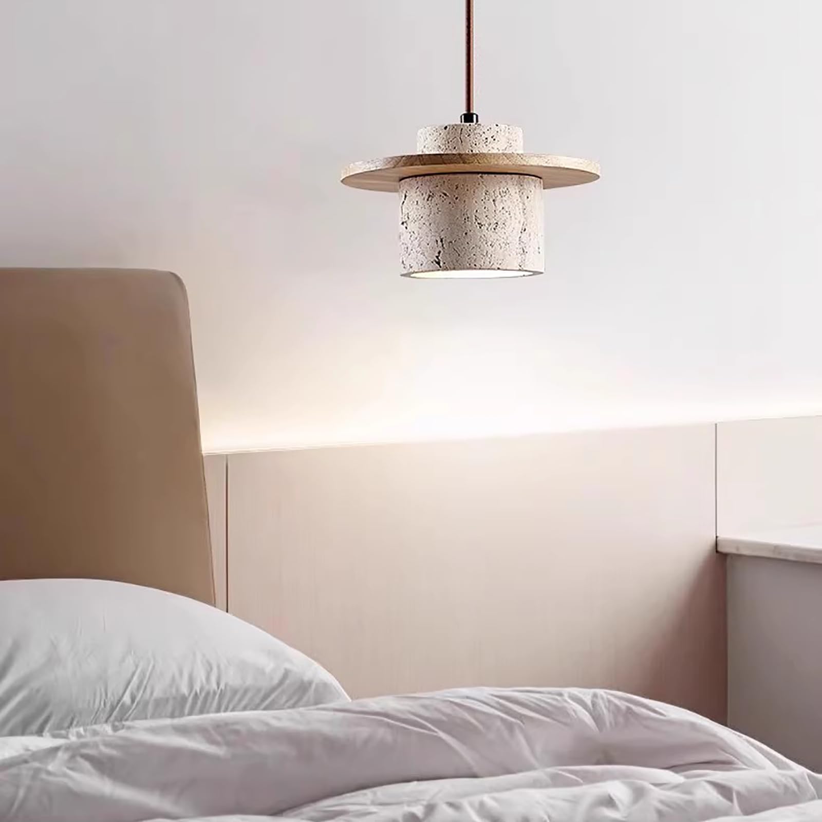Nowoczesna nordycka betonowa lampa wisząca do jadalni wyspy kuchennej naturalny kamień abażur żyrandol sufit wiszące oświetlenie