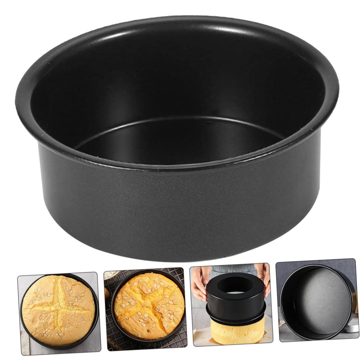 ABOOFAN 2Pcs Cake Pans with Removable Bottom Stainless Steel Baking for Home and Professional Use Easy to Clean for Cheesecakes and Cakes