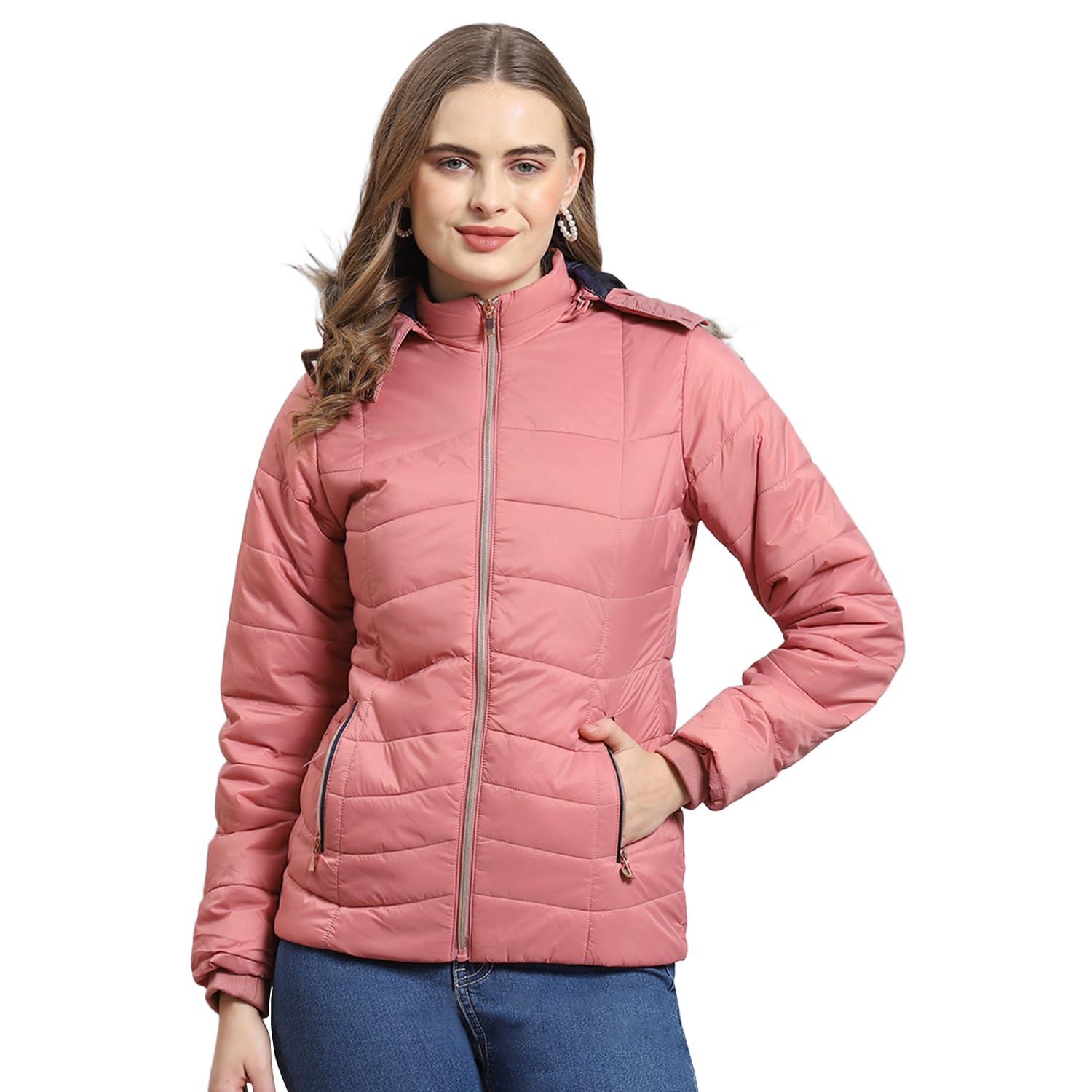 monte carlo Womens Solid Full Sleeve Hooded Neck Casual Jacket (223062592)-picture-53
