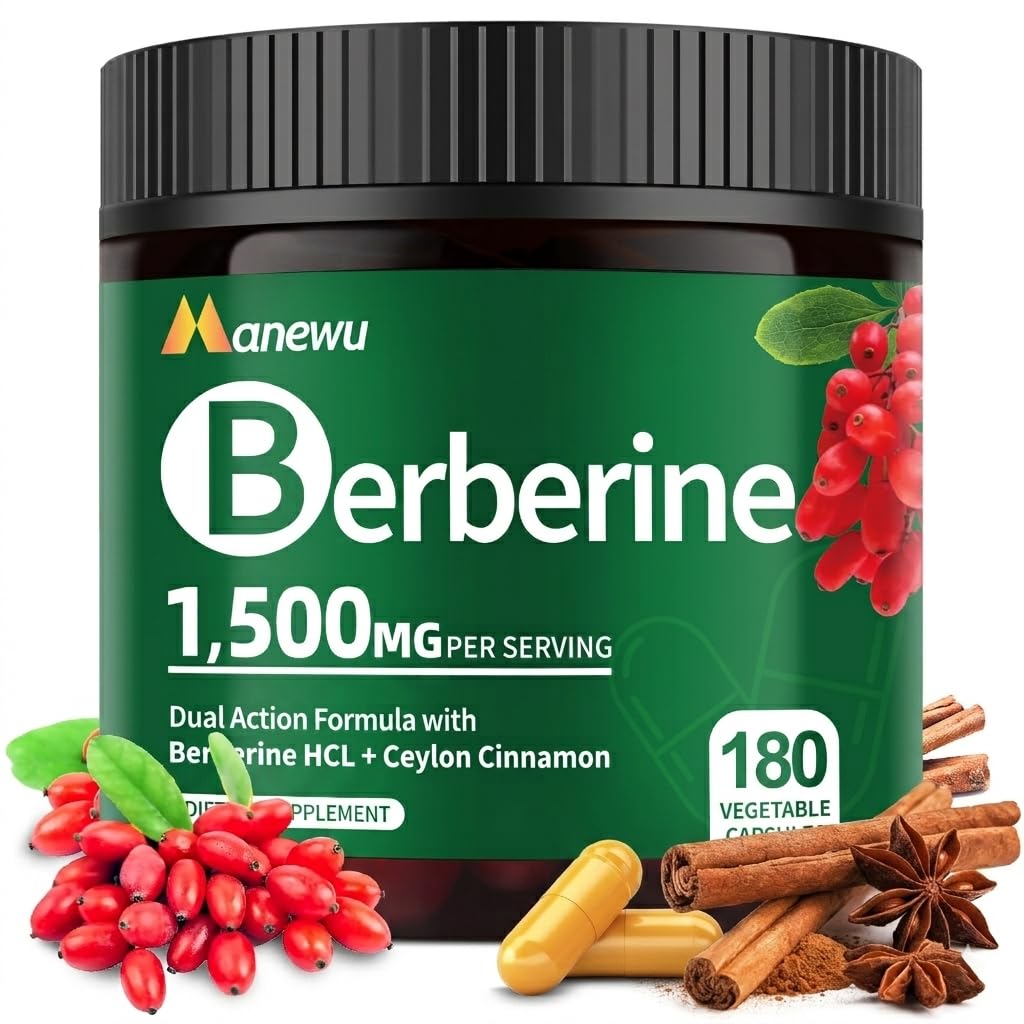 Berberine Supplement HCl 1500mg with Ceylon Cinnamon & Citrus Bergamot