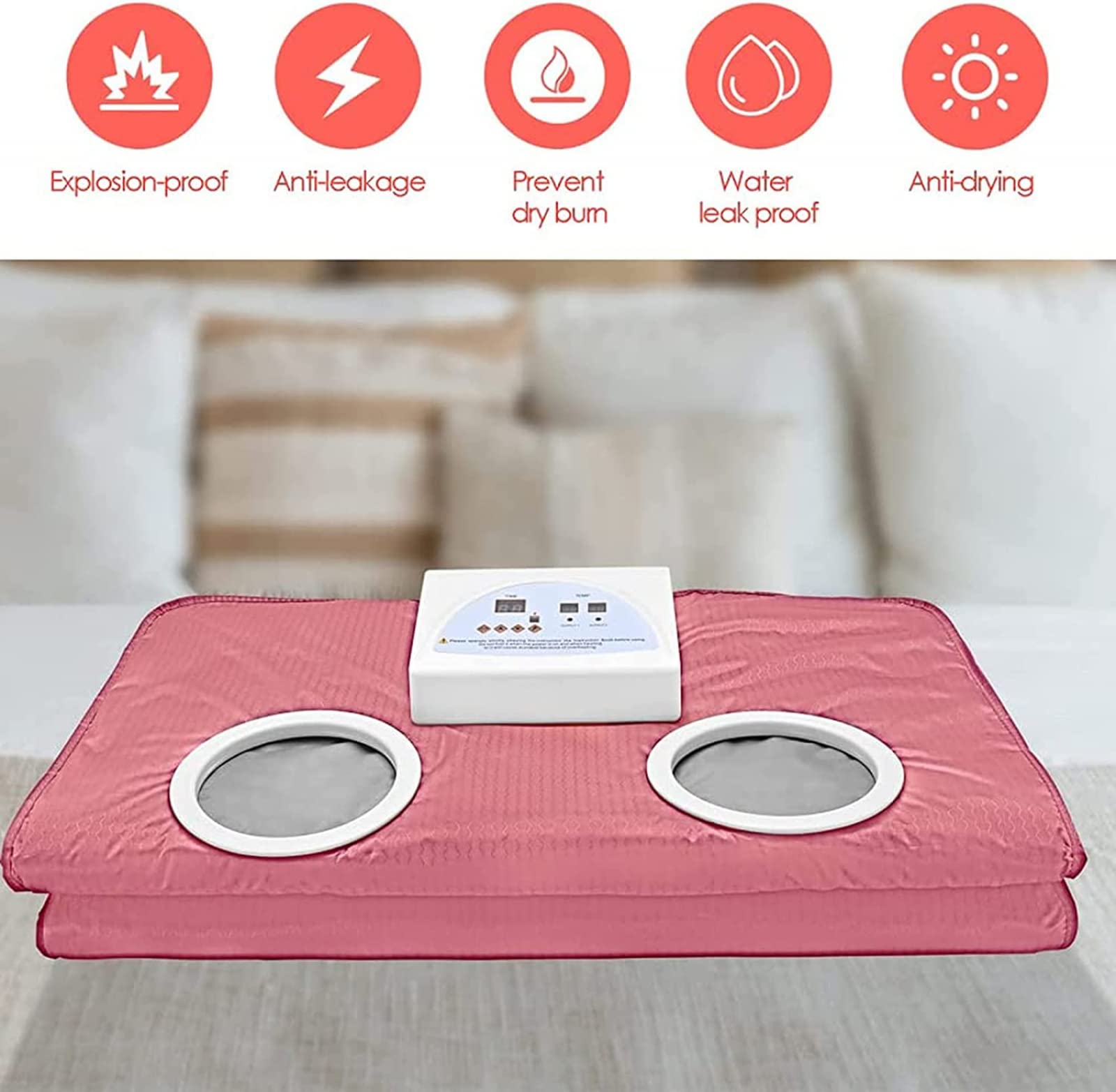Coperta sauna a infrarossi lontani con controller a 2 zone, coperta professionale per sauna e massaggio, per modellare il corpo, dimagrante, fitness, terapia disintossicante, anti-invecchiamento,