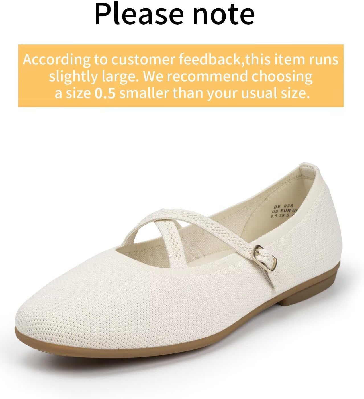 Women's Mary Jane Flats Shoes Ballet Flats with Buckle Strap Soft Work Dress Ballerina Walking Shoes