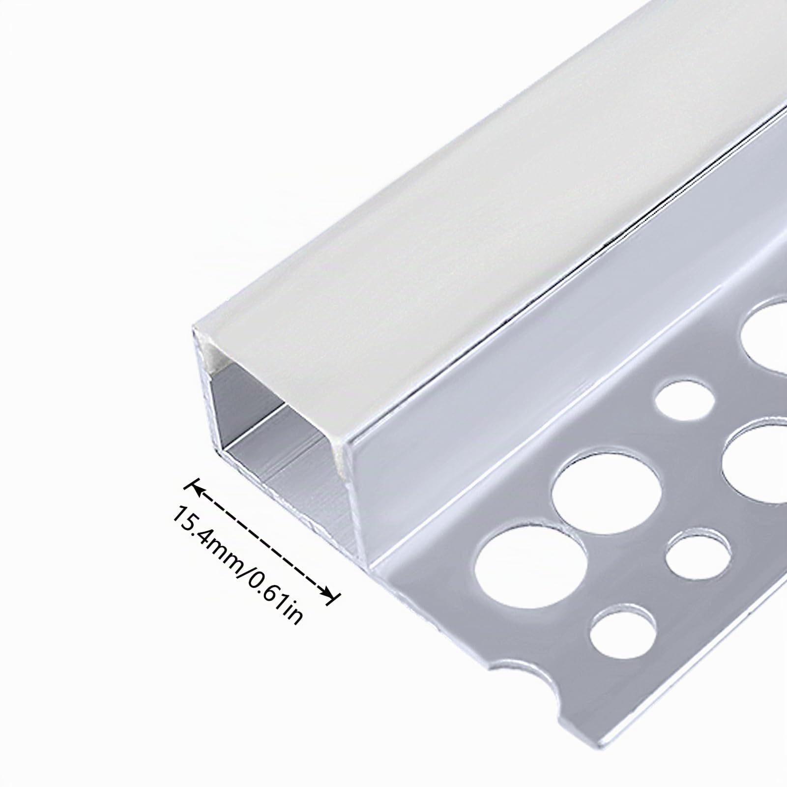 Perfil de aluminio empotrable LED inShareplus, 1 m 6-Pack de canales de LED de aluminio con difusor lechoso, difusor LED de canal único empotrado sin borde para debajo del gabinete, pared, techo y