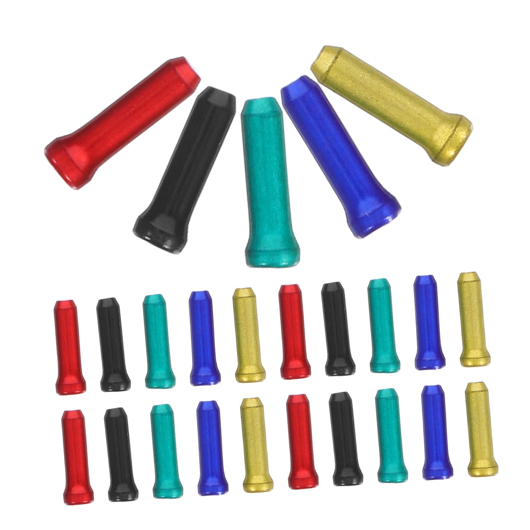 POPETPOP 100pcs Bicycle Brake Line End Caps Durable Aluminium Alloy Bike Cable Crimps for Easy Installation Weatherproof Cord End Caps for Road Mountain Bicycles