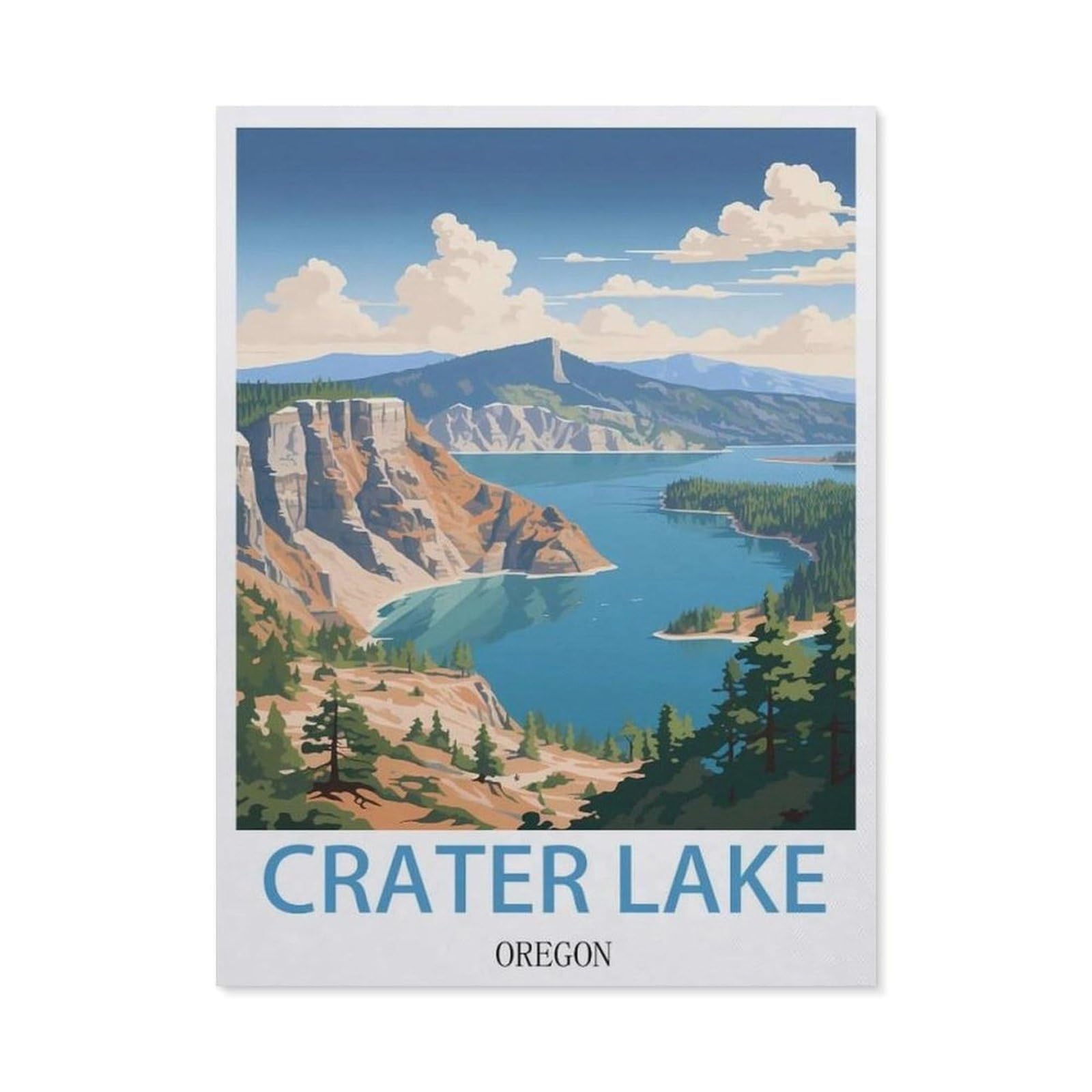 1000 Pieces Landscape Puzzles DIY，Crater Lake Oregon，Jigsaw Creativity Toys for Kids Adults（75x50cm）-DJ31