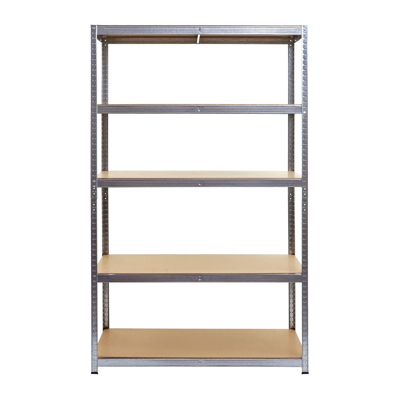Scaffale Officina Ufficio Garage HWC-E33 XL Metallo MDF 5X Ripiani Colore zincato