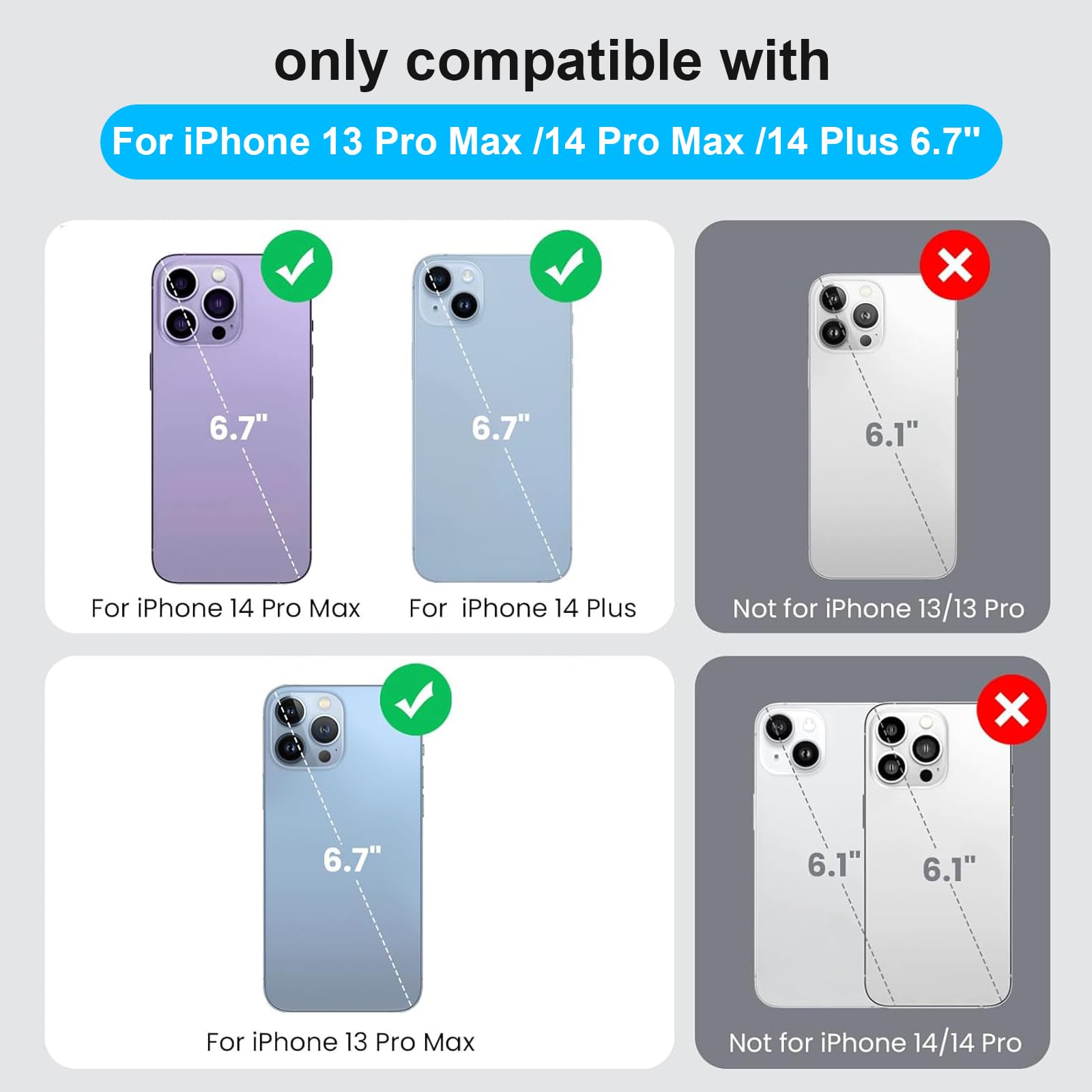 Custodia con batteria per iPhone 14 Pro Max/14 Plus/13 Pro Max/12 Pro Max, custodia di ricarica portatile ultra sottile da 13800 mAh, custodia di ricarica estesa da 6,7 pollici, colore nero