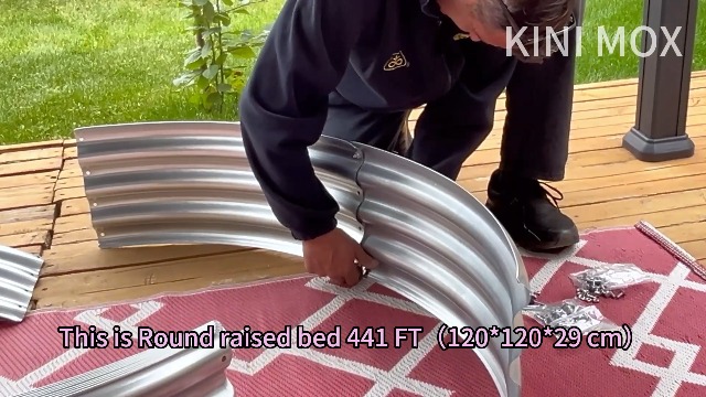 Amazon.co.jp: 2 個レイズドガーデンベッド 120×120×29 CM 丸形の亜鉛