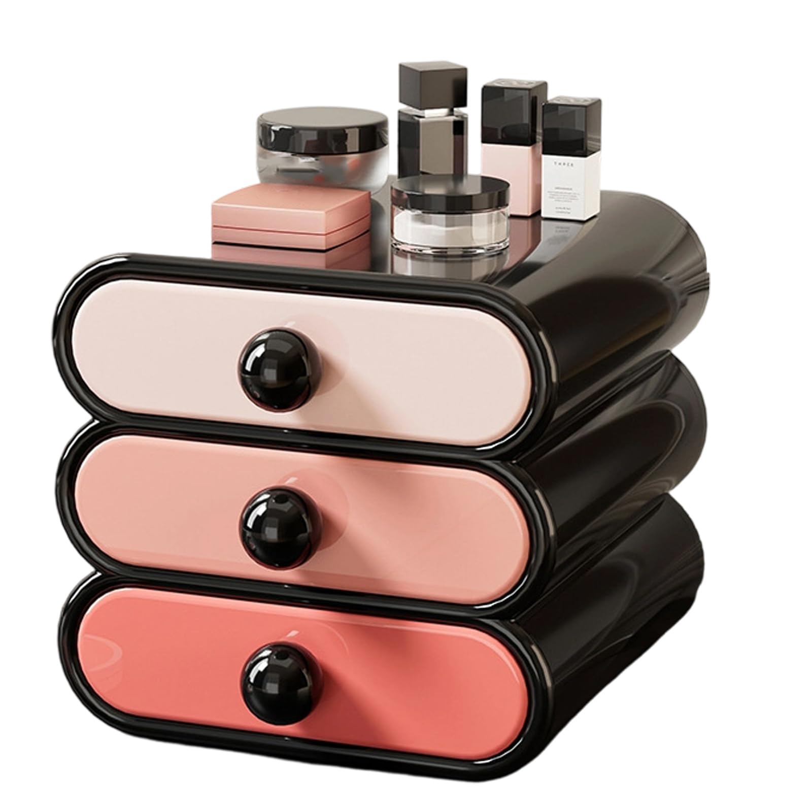 Msioytog Cosmetic Drawer Organizers with Special Rails Technology Operations Feature Beauty Storage