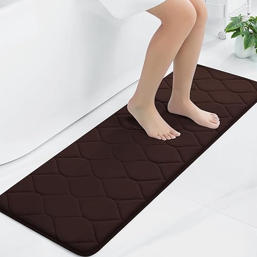 Colorxy - Alfombra de baño de espuma viscoelástica, ultrasuave y antideslizante, absorbe el agua, lavable a máquina, tapete para suelos de cocina y