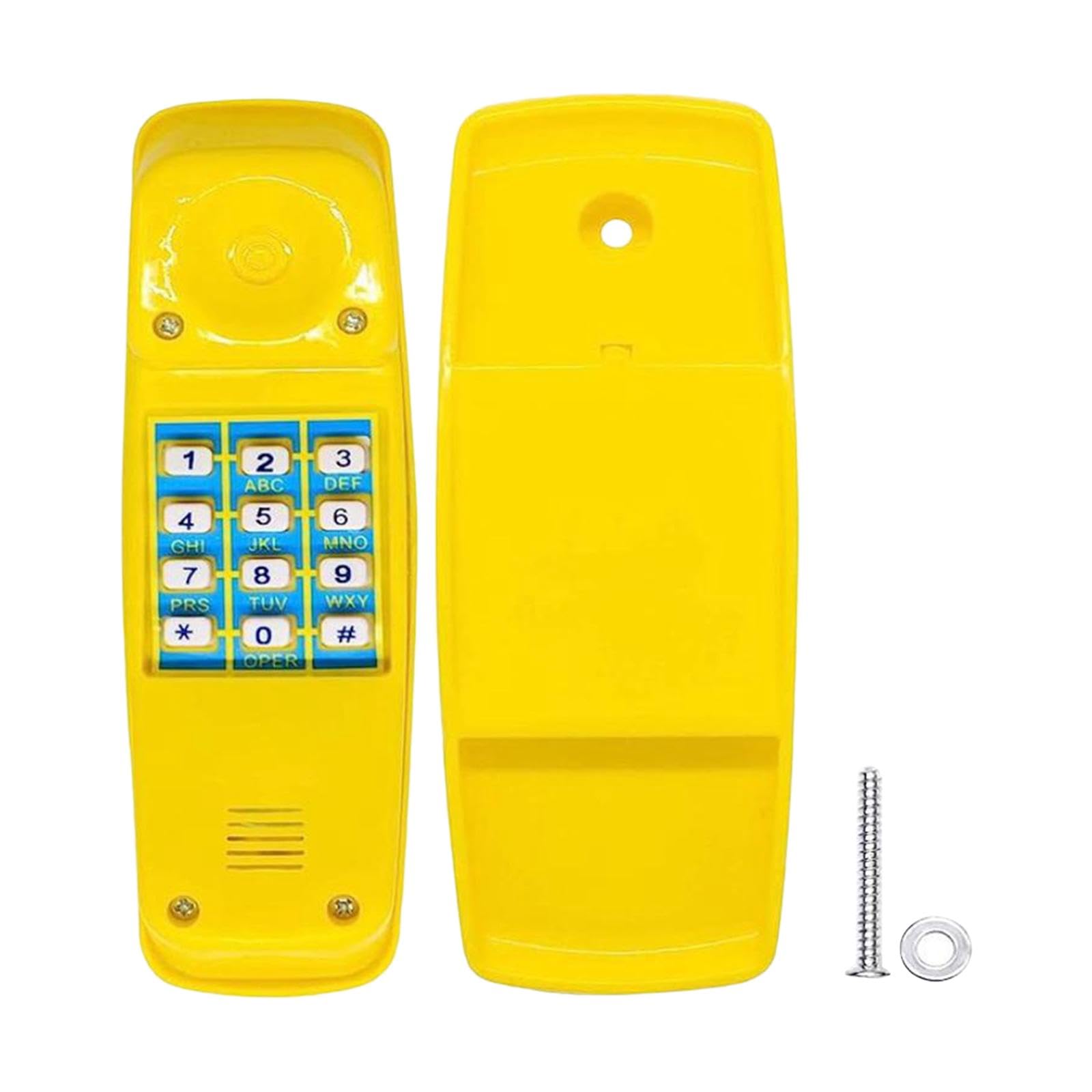 Chosertory Pretend Phone Playground Telephone Pirate Equipment with Fun Number Keys Made of Material Suitable for Outdoor Treehouse, Yellow