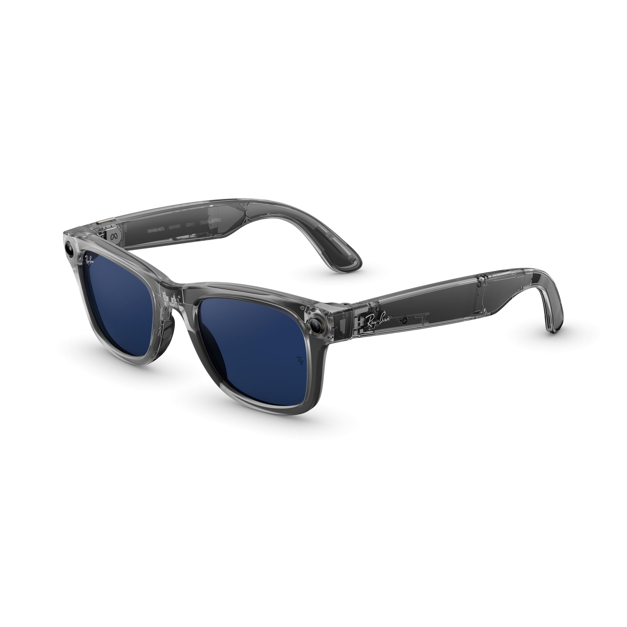 Meta Ray-Ban (Gen 2), Wayfarer, Shiny Transparent Grey | Smart AI Glasses for Men, Women — 3K Ultra HD — 12 MP Camera, Audio, Video Recording — Transitions® Sapphire Lenses — Sunglasses