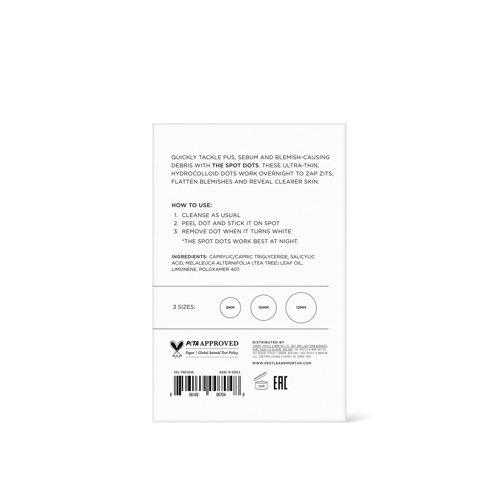 Pestle & Mortar Acne Patch - Face Spot Treatment Dots for Overnight Use Targeted Acne Breakout Treatment, Clear - Image 2