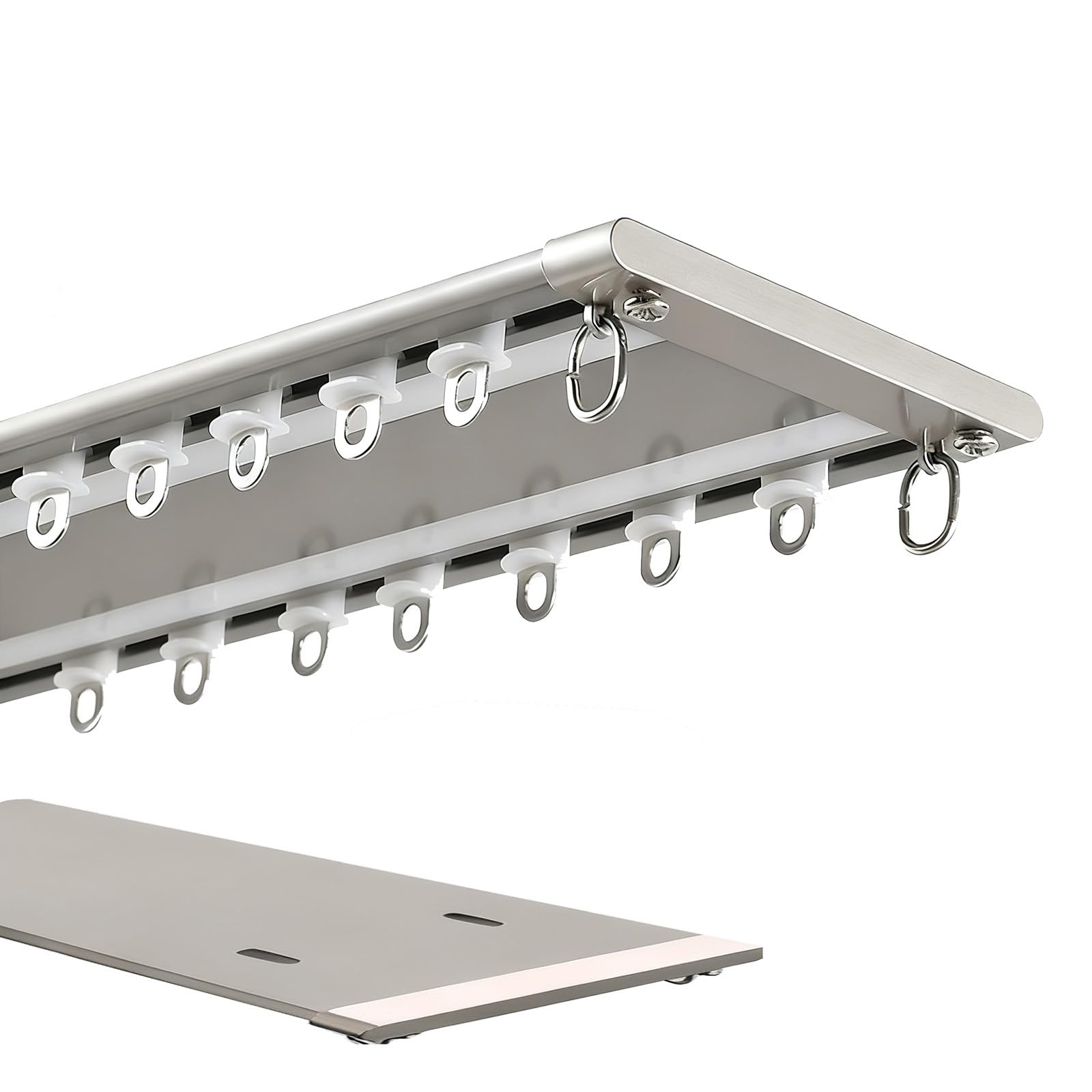Rail de rideau double en aluminium au plafond pour structurer un bureau facilement