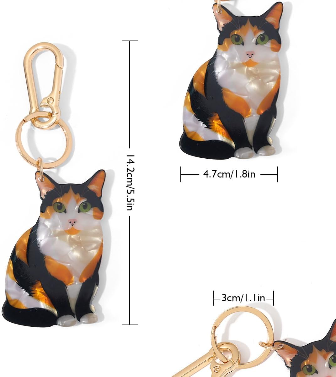 Cute Cat Dog Bag Charm Keychain, Colorful PVC Bag Charm for Animal Lovers image 2