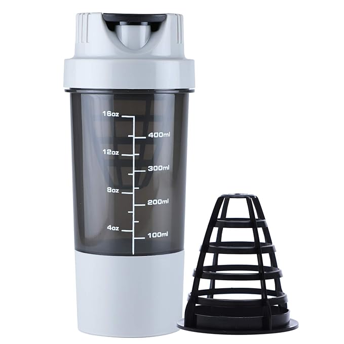 HAANS Shakeit Protein Shaker Bottle, 500ml (Color-Grey, Plastic, Pack of 1) at Rs. 159