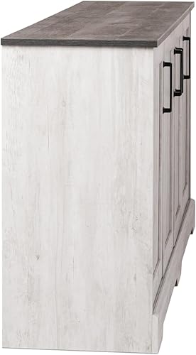 Miniatura 11 de Prepac Rustic Ridge - Mesa consola de 4 puertas con almacenamiento, armario de almacenamiento blanco lavado con puertas y estantes, armario de