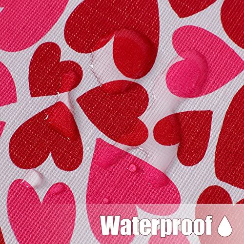 Fitable Rectangle Table Cloth For Valentine’s Day - 60X102 Inch Waterproof Red/Pink Love Heart Pattern Tablecloth Vinyl Wipe Clean Table Cover For Valentines Dinner, Kitchen, Wedding Party Table Decor #TOP3