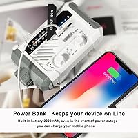 Vista 4 de FHGDH AM FM Radio, Hand Crank Battery Operated with LED Flashlight, Desk Lamp,2000mAh Charger SOS Alert