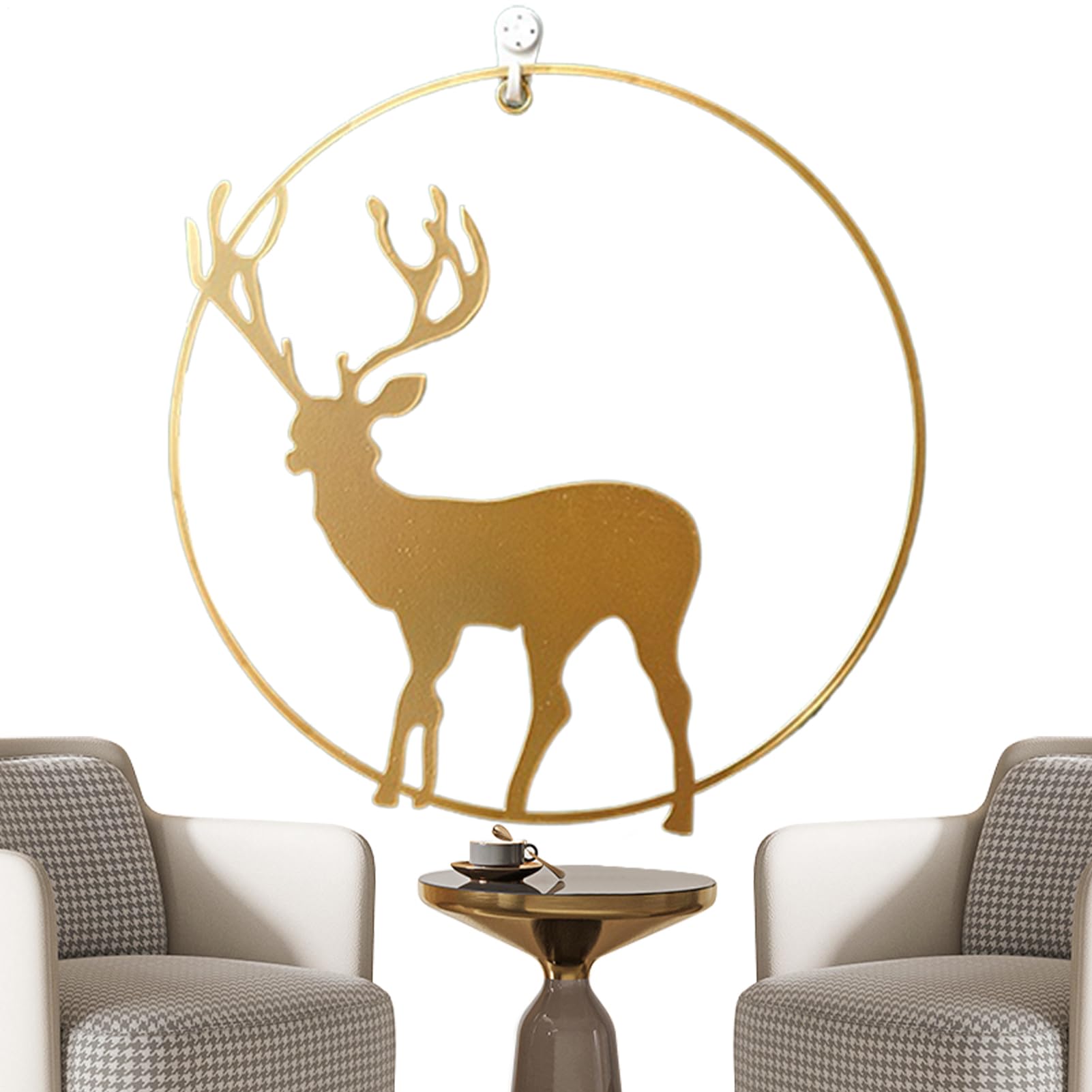 Décoration murale métallique cerf pour habiller un mur vide en fer