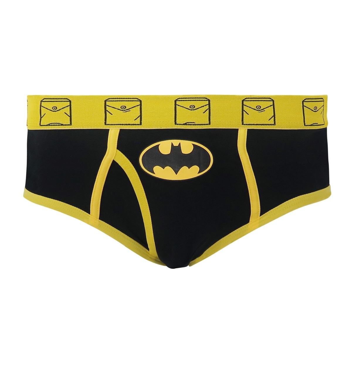 SuperHeroStuff Batman Symbol Men's Underwear Fashion Briefs: Medium Yellow/Black