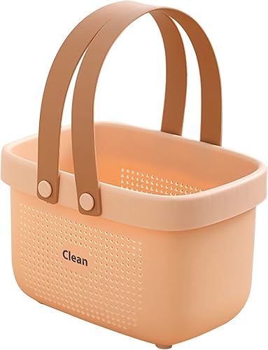 Miniatura 6 de Cesta de almacenamiento de plástico portátil con asa para dormitorio universitario, baño, cesta de baño, cestas de almacenamiento pequeñas