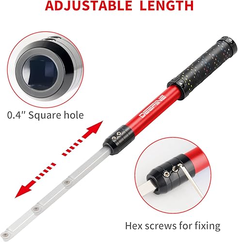 Miniatura 4 de Mango de agarre de herramientas de tronado de madera de carburo de 11 pulgadas, acepta barra de herramientas de torneado cuadrada de 0.394 in (rojo)