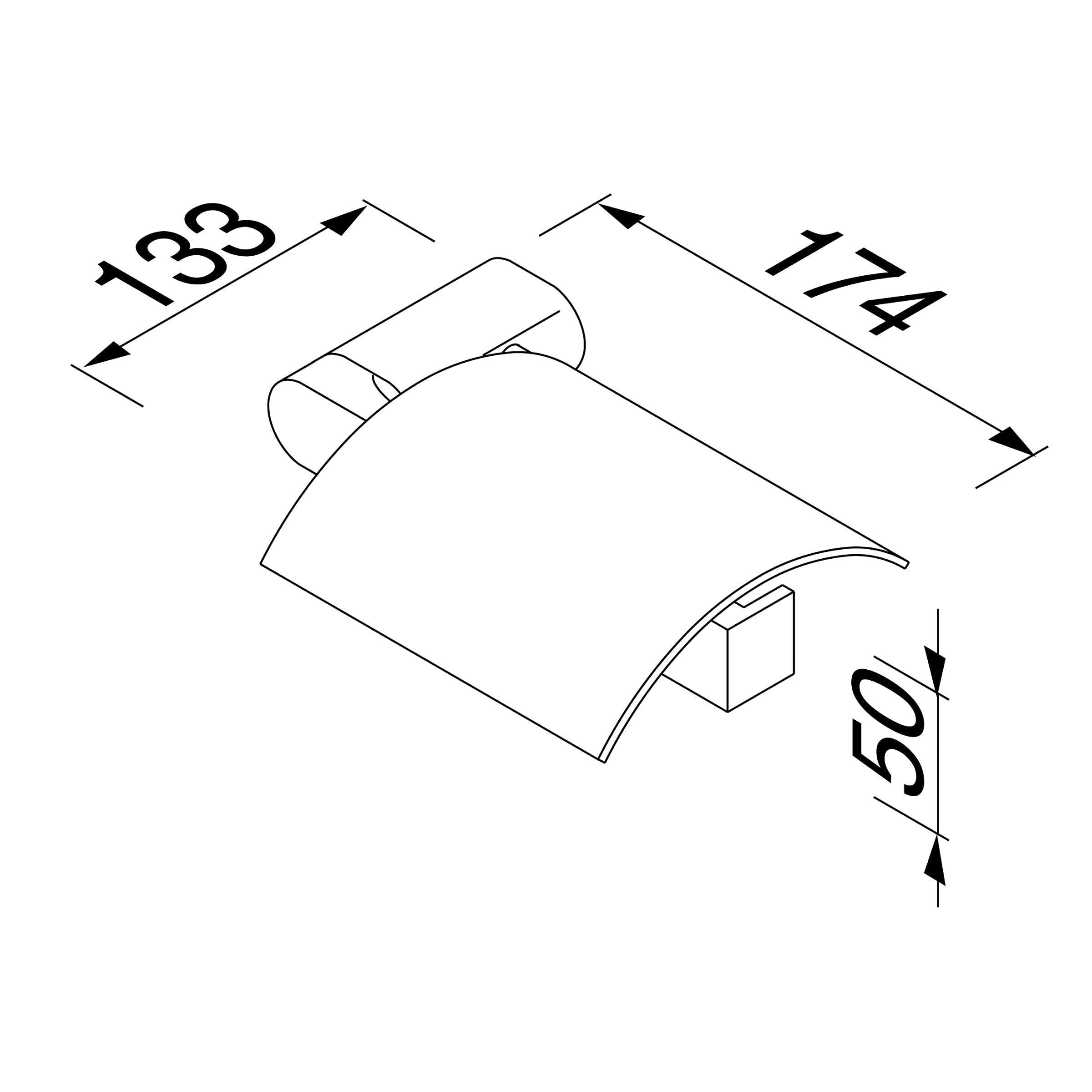 Geesa Wynk Toilettenpapierhalter mit Deckel, Toilettenrollenhalter Ausführung Rechts, Farbe: Chrom, 174 x 50 x 133 mm