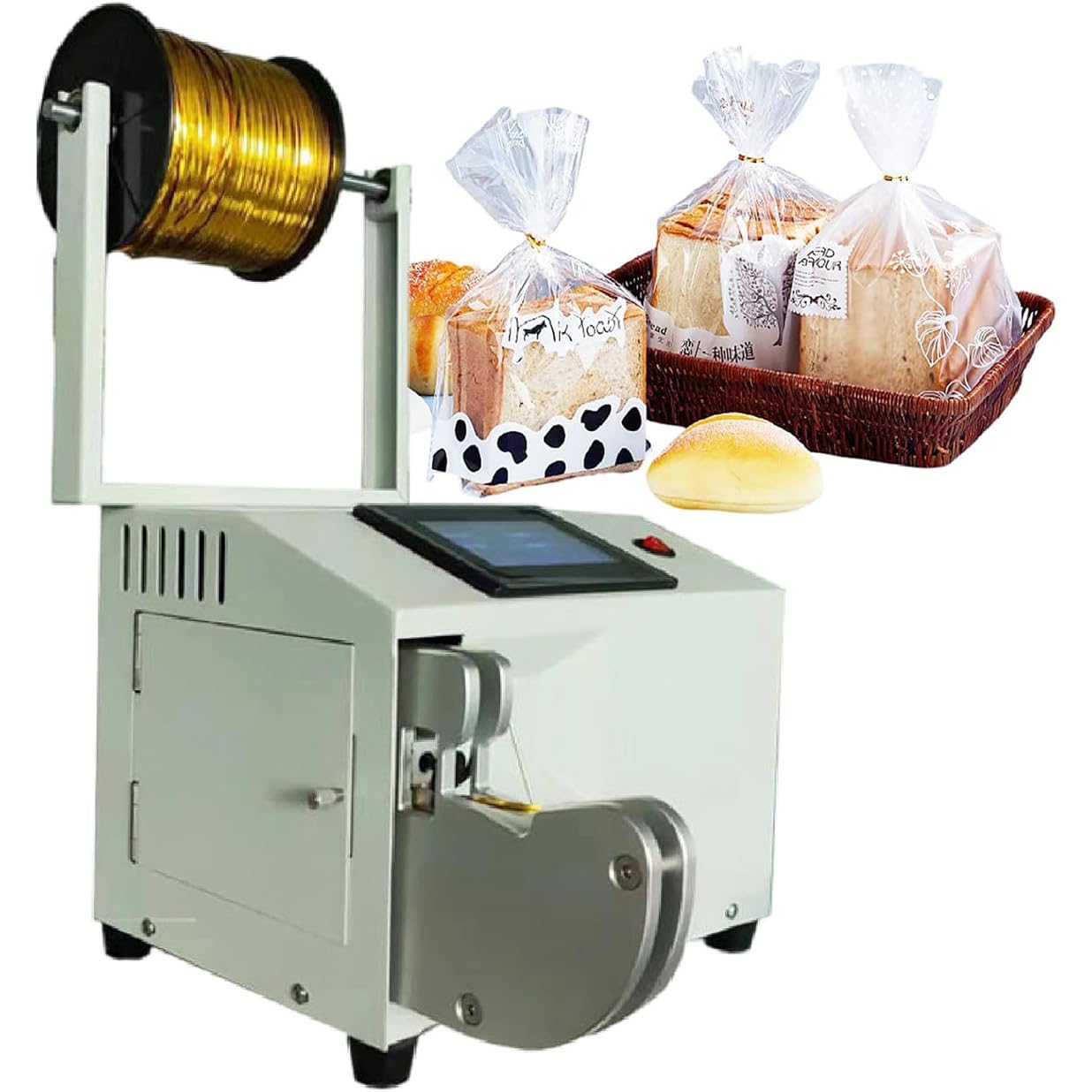 AYCDL Twist Tie Machine Electric Semi Automatic Manul Bag Closure, Food Twist Tying Machine, for Supermarkets and Retail, Metallic Twist Ties Wire