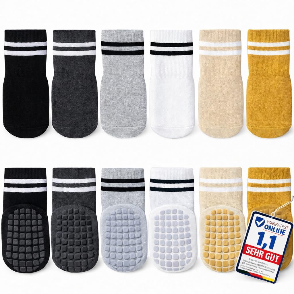 Kleinbär® Stoppersocken Kinder & Baby – ABS Rutschsocken, Babysocken Antirutsch, Baby Socken 0–12 Monate, Kindersocken 1–3 & 3–5 Jahre (Gr. 27–30), Baby Junge, 2 Designs