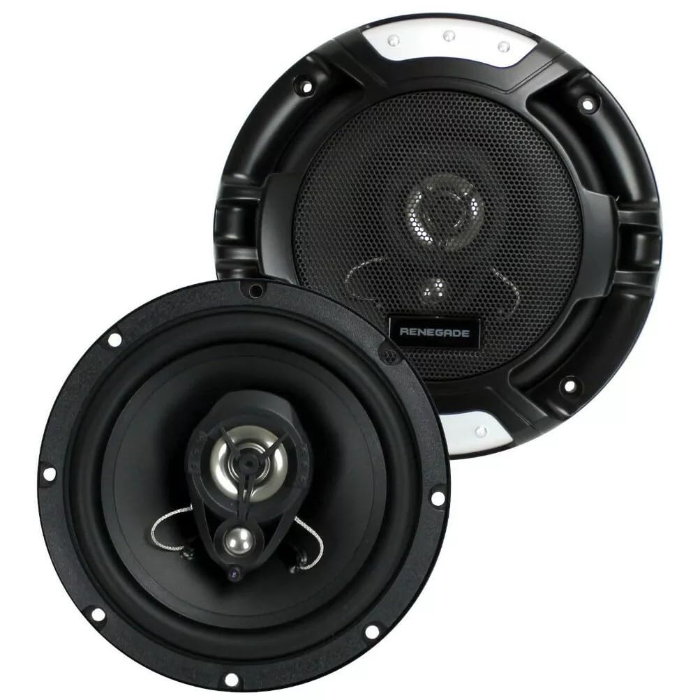 Kit Set para Renegade RX62 2 Altavoces coaxiales de 2 vías, 6,5" 16,5 cm 165 mm, 100 vatios rms 200 vatios máx, 4 Ohm, 90 db spl, para Coches, un par + Rejillas Gratis