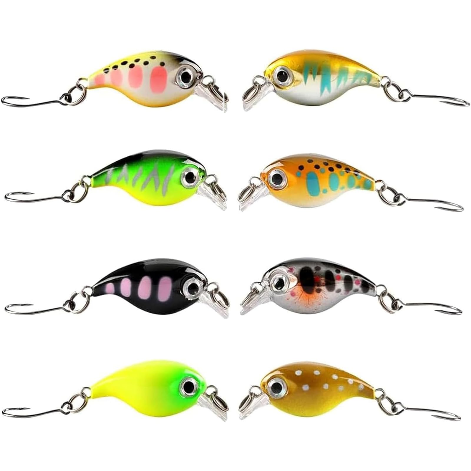 BFYHVP 8 Piece Wobbler Pike Set, Crankbait, Artificial Bait, Trout Bait, Bass Bait, Fishing Bait, Bait Fish, Pike Bait, Bait Fish, Whopper, Bait, Trout Bait