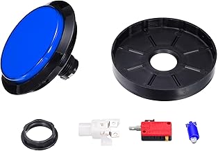 MECCANIXITY Starts Arcade Buttons ABS Micro Switch Flat Large Circle with Light for Video Games Parts DC 12V Blue