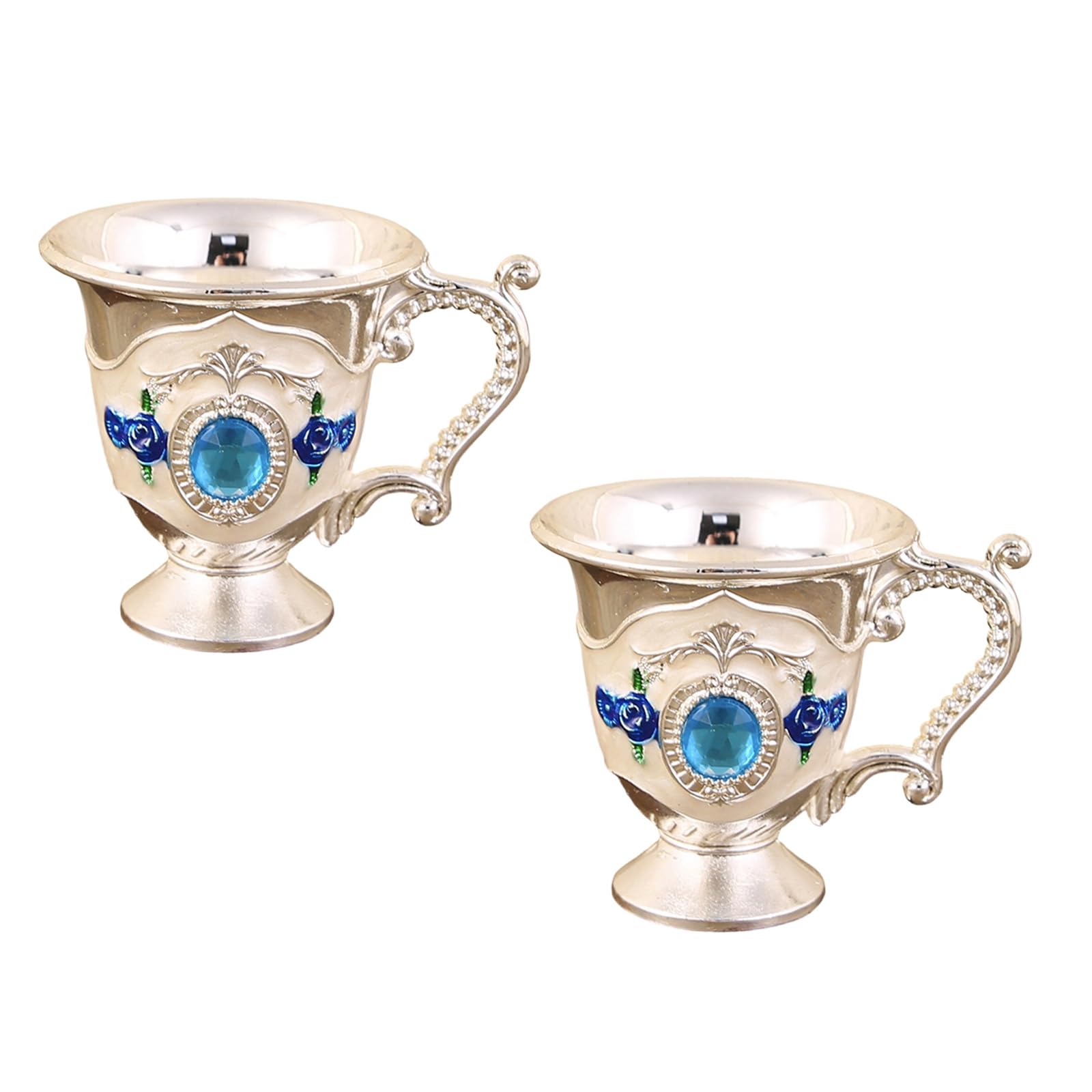 ZEPFJHE 2Pieces Retro Zincs Alloys Whiskeys Shot Cups for Cocktails and Gift Traditional Barwares Set