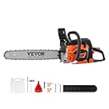 VEVOR Gas Chainsaw 52CC 2-Cycle Gasoline Powered Chainsaw 18 Inch Handheld Cordless Petrol Chain Saws For Forest, Wood, Garden and Farm Cutting Use