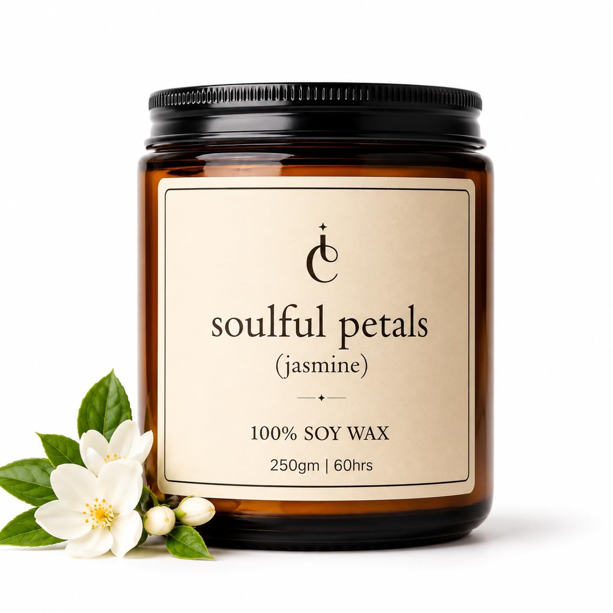 ISVARA Jasmine Scented Candle - Soulful Petals | Soy Wax Aromatherapy Candle 250g | 60 Hours Burn Time | Luxury Fragrance for Relaxation, Home Decor & Gifting-image-22