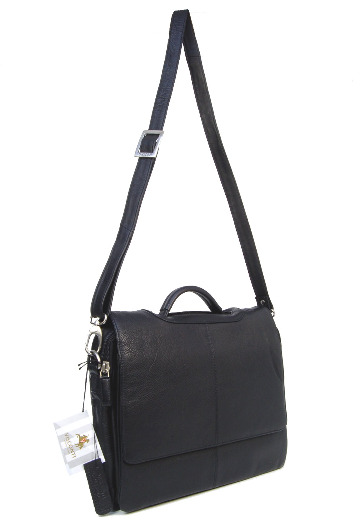 VISCONTI - Maletín de Trabajo - Bolso Portadocumentos Mujer - Bolso de Mano de Piel con Correa Desmontable y Ajustable - Alfie 659
