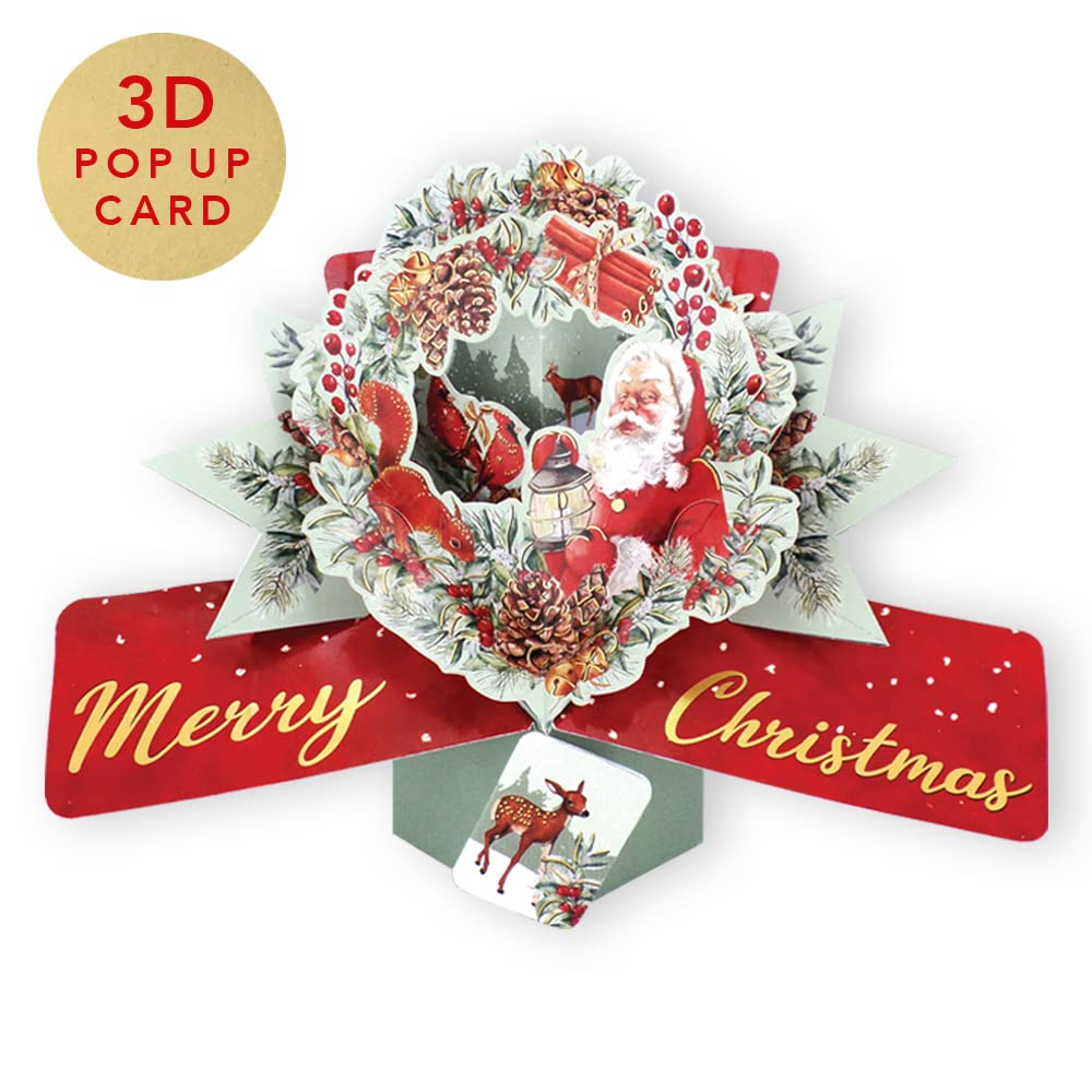 Father Christmas Pop Up Christmas Greeting Card Second Nature 3D Cards Pop Ups XPOP069 - Image 2