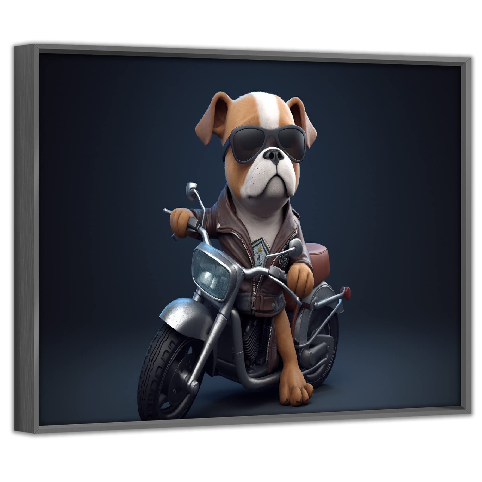 Amazon.com: Cool Cartoon Dog on a Motorbike Wearing a Leather