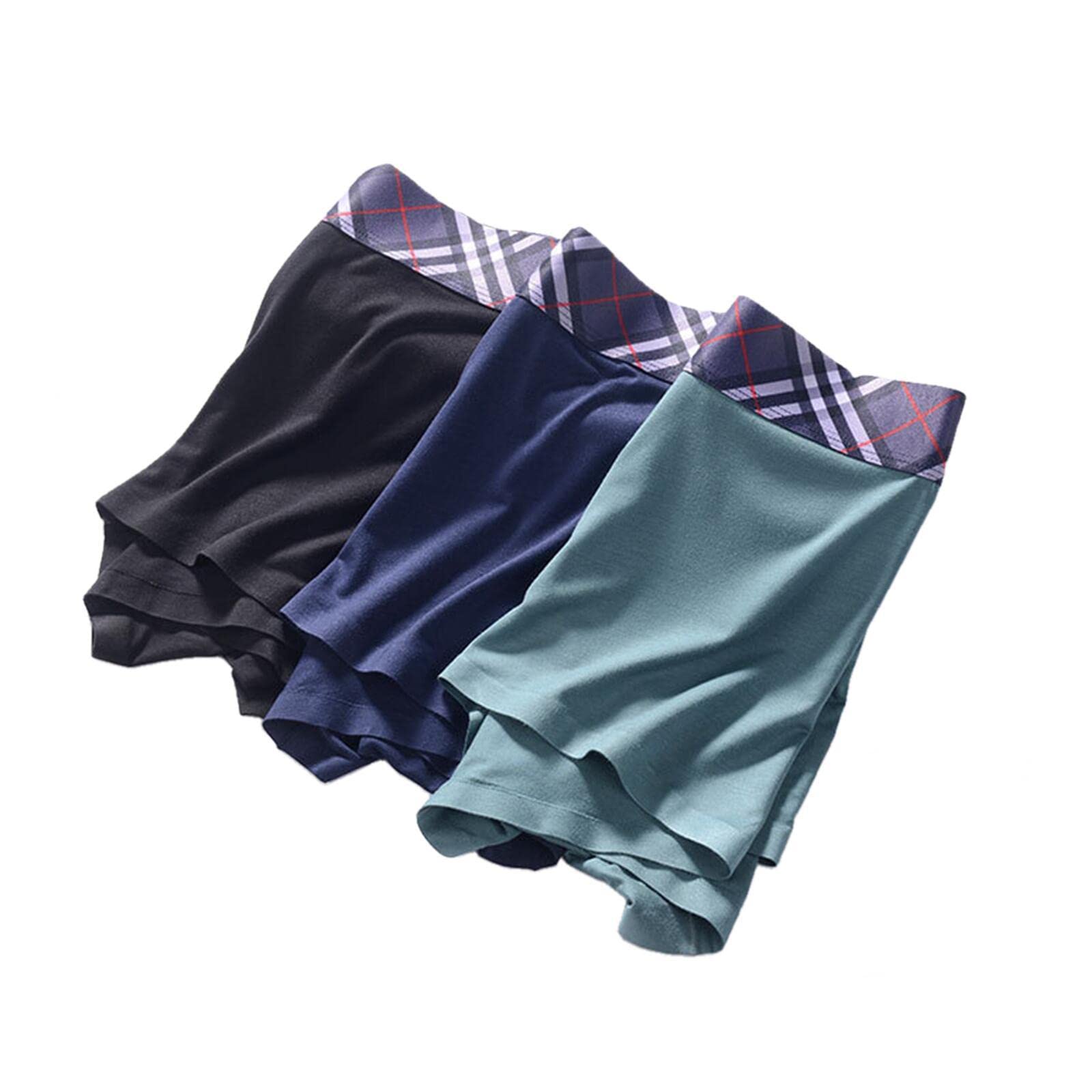 Boxer Uomo Tinta Unita Autunno Inverno Mid-Waist Color Solid Color Traspirante Uomo Modal Seamless Boxer Slips 3 Packs