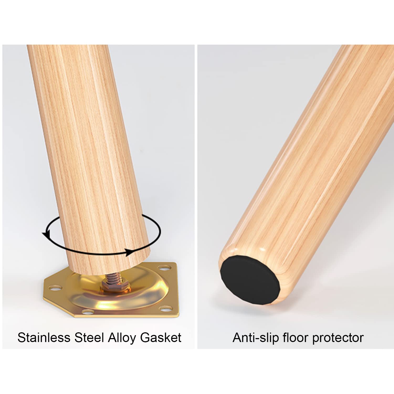 Amazon.co.jp: 4本の斜めのテーブル脚、木製の家具の足、無垢材の交換