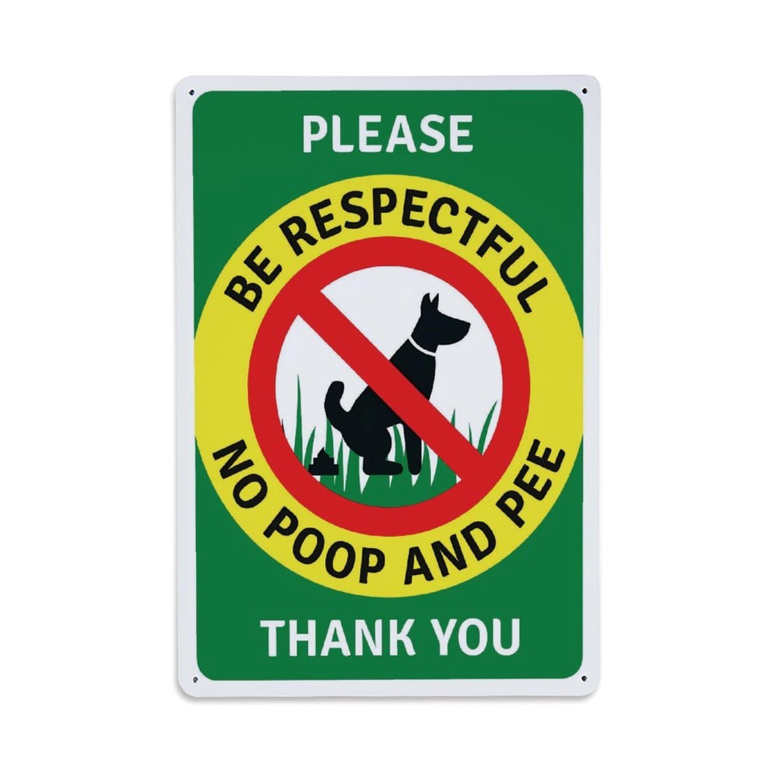 Please Be Respectful No Poop And Pee Sign Vintage Aluminium Metal Sign, Retro Wall Decor for Home, Bar, Garage & Farmhouse 30x20cm